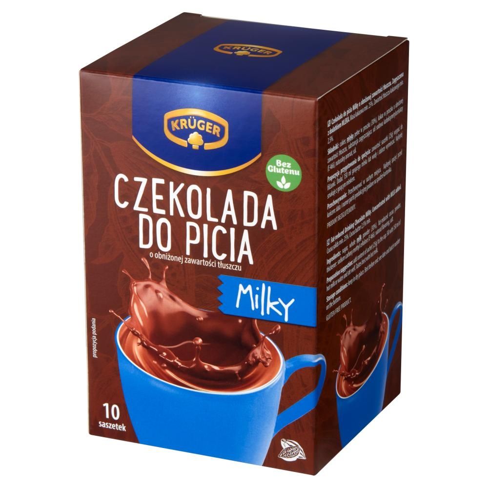 Krüger Milky Czekolada do picia o obniżonej zawartości tłuszczu 250 g (10 x 25 g)