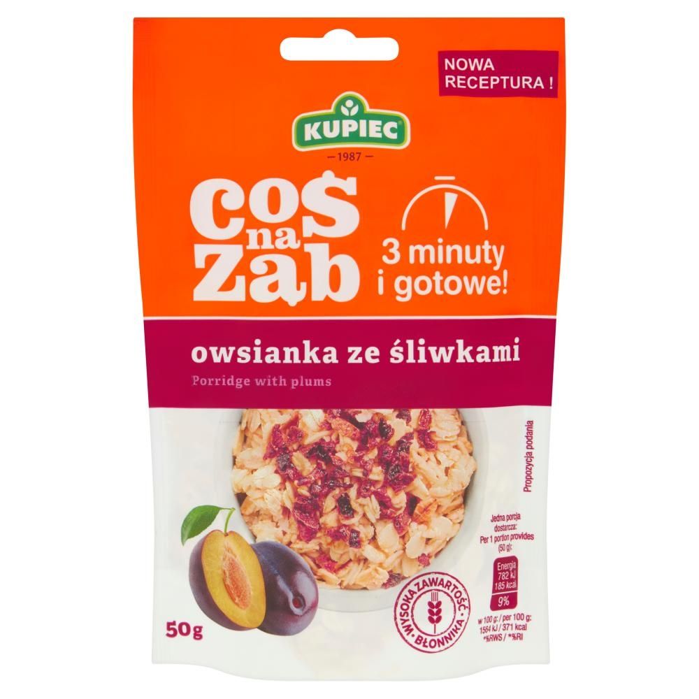 Kupiec Coś na ząb Owsianka ze śliwkami 50 g