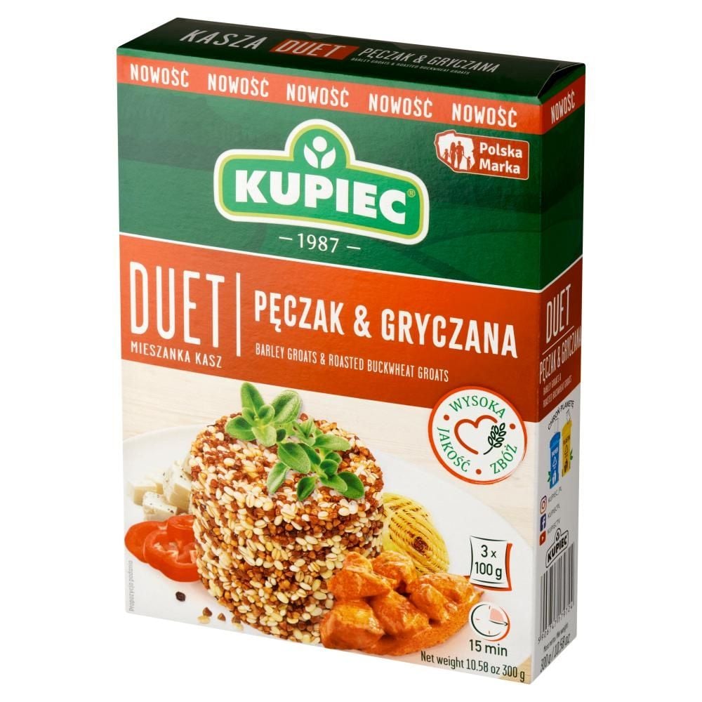 Kupiec Duet Mieszanka kasz pęczak & gryczana 300 g (3 x 100 g)