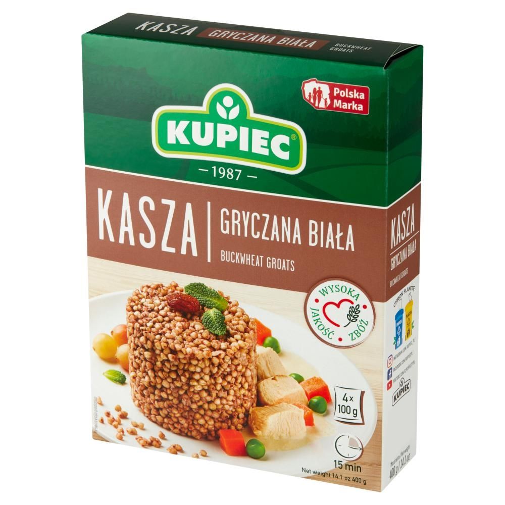 Kupiec Kasza gryczana biała 400 g (4 x 100 g)