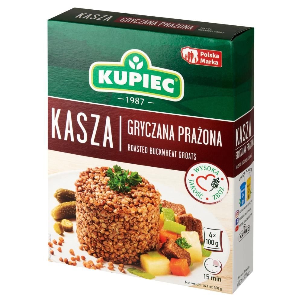 Kupiec Kasza gryczana prażona 400 g (4 x 100 g)