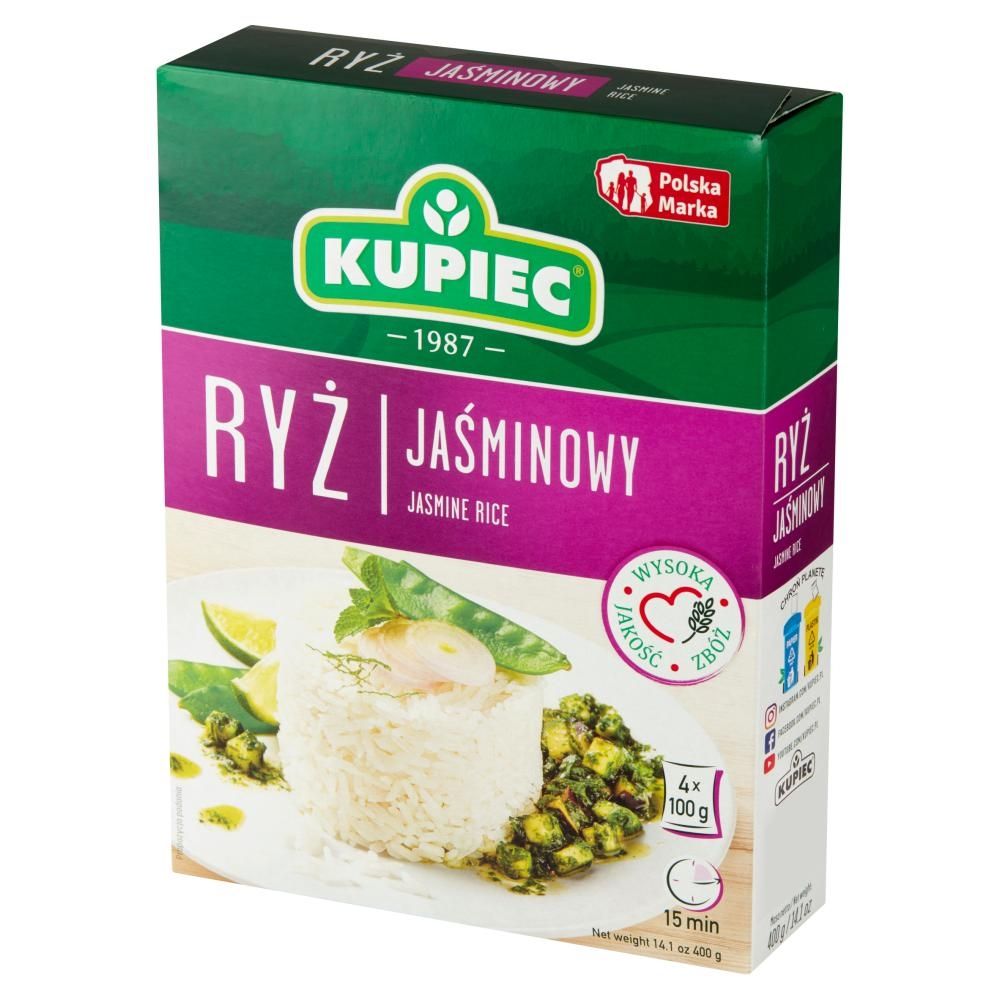 Kupiec Ryż jaśminowy 400 g (4 x 100 g)