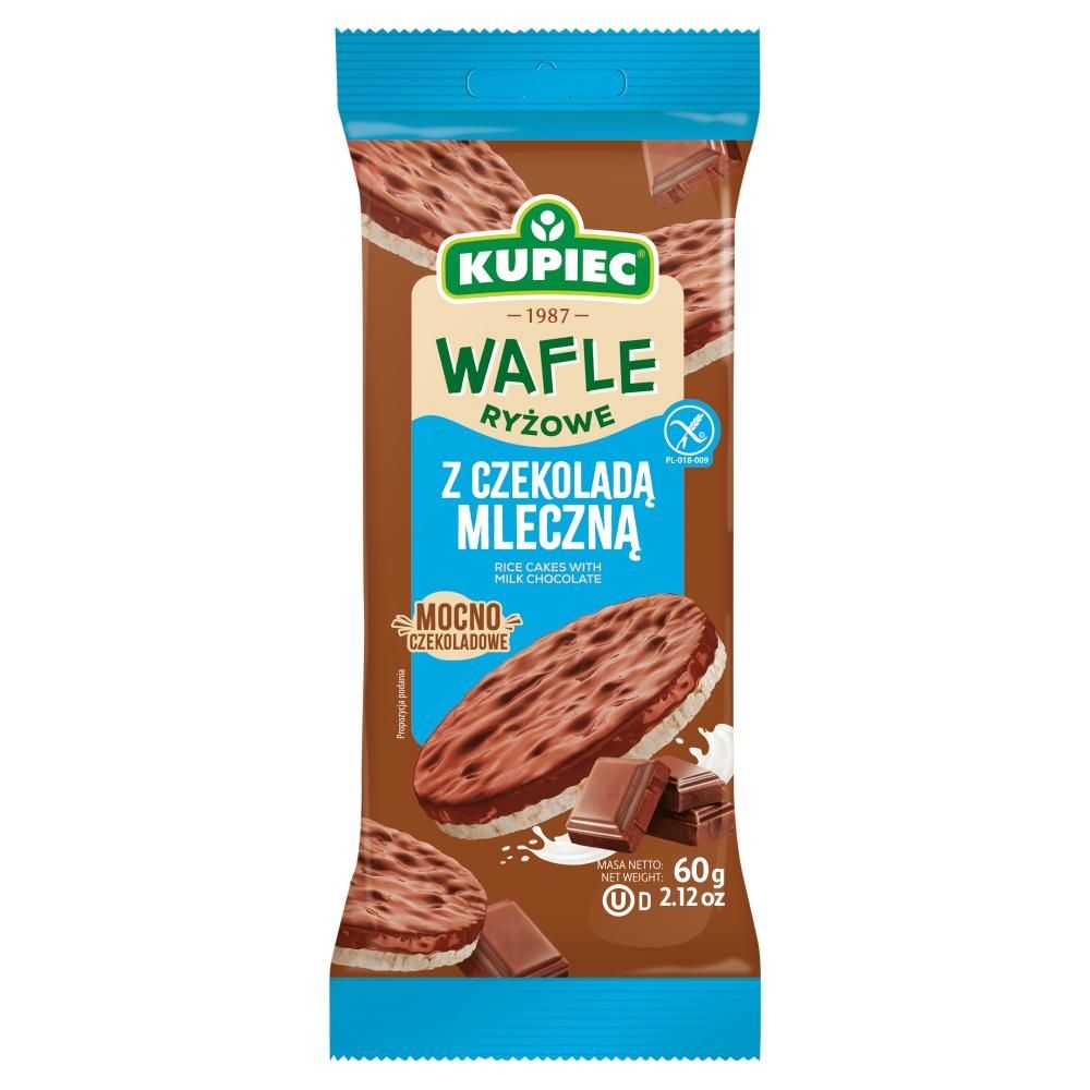 Kupiec Wafle ryżowe z czekoladą mleczną 60 g