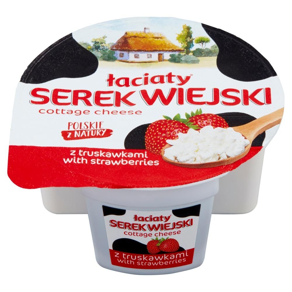 Łaciaty Serek wiejski z truskawkami 150 g