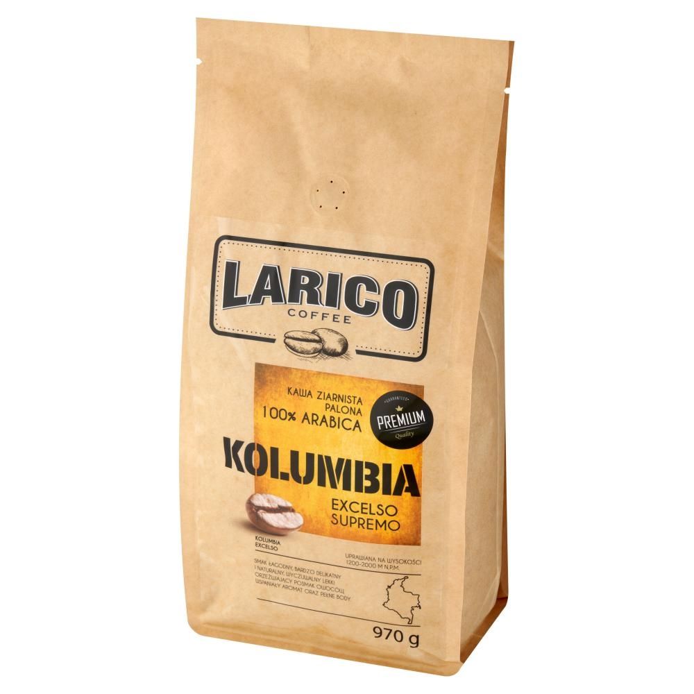 Larico Coffee Kolumbia Excelso Supremo 100 % Kawa ziarnista palona 970 g