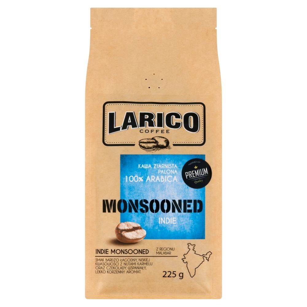 Larico Coffee Monsooned Indie 100 % Arabica Kawa ziarnista palona 225 g