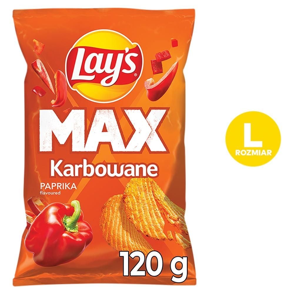 Lay's Max Chipsy ziemniaczane karbowane o smaku papryki 120 g