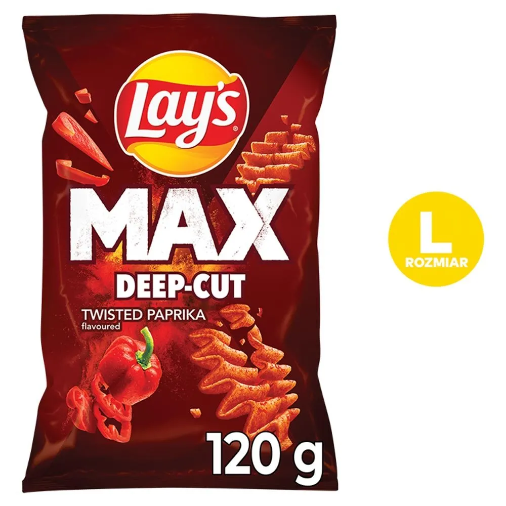 Lay's Max Deep-Cut Chipsy ziemniaczane o smaku papryki 120 g