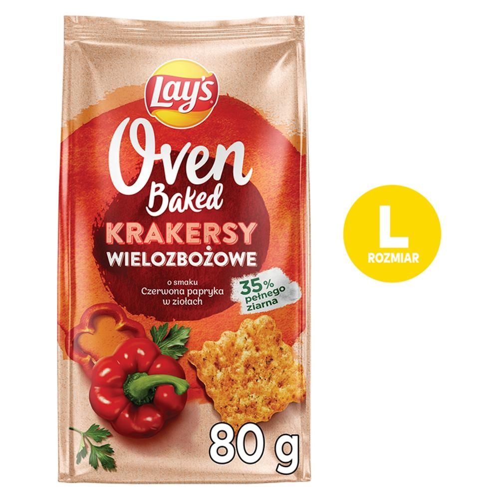 Lay's Oven Baked Krakersy wielozbożowe o smaku czerwona papryka w ziołach 80 g