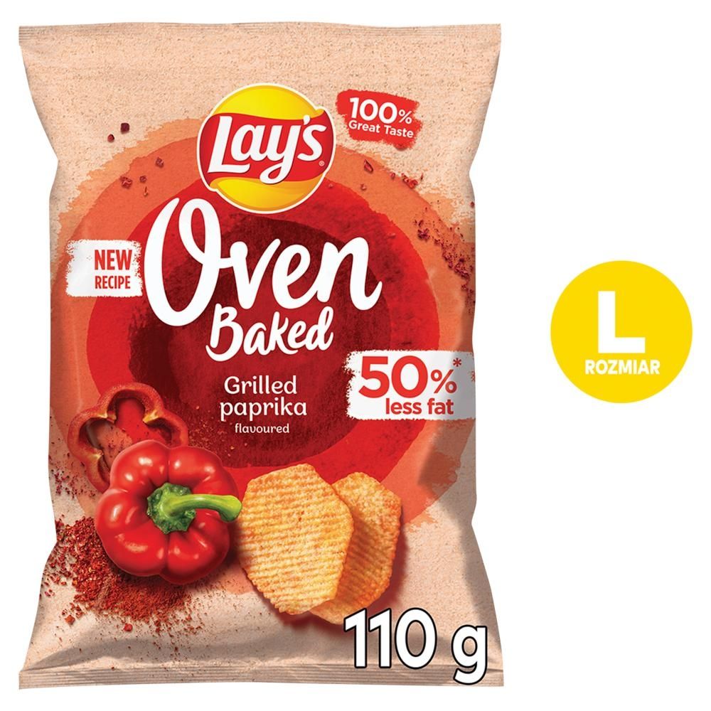 Lay's Oven Baked Pieczone formowane chipsy ziemniaczane o smaku grillowanej papryki 110 g