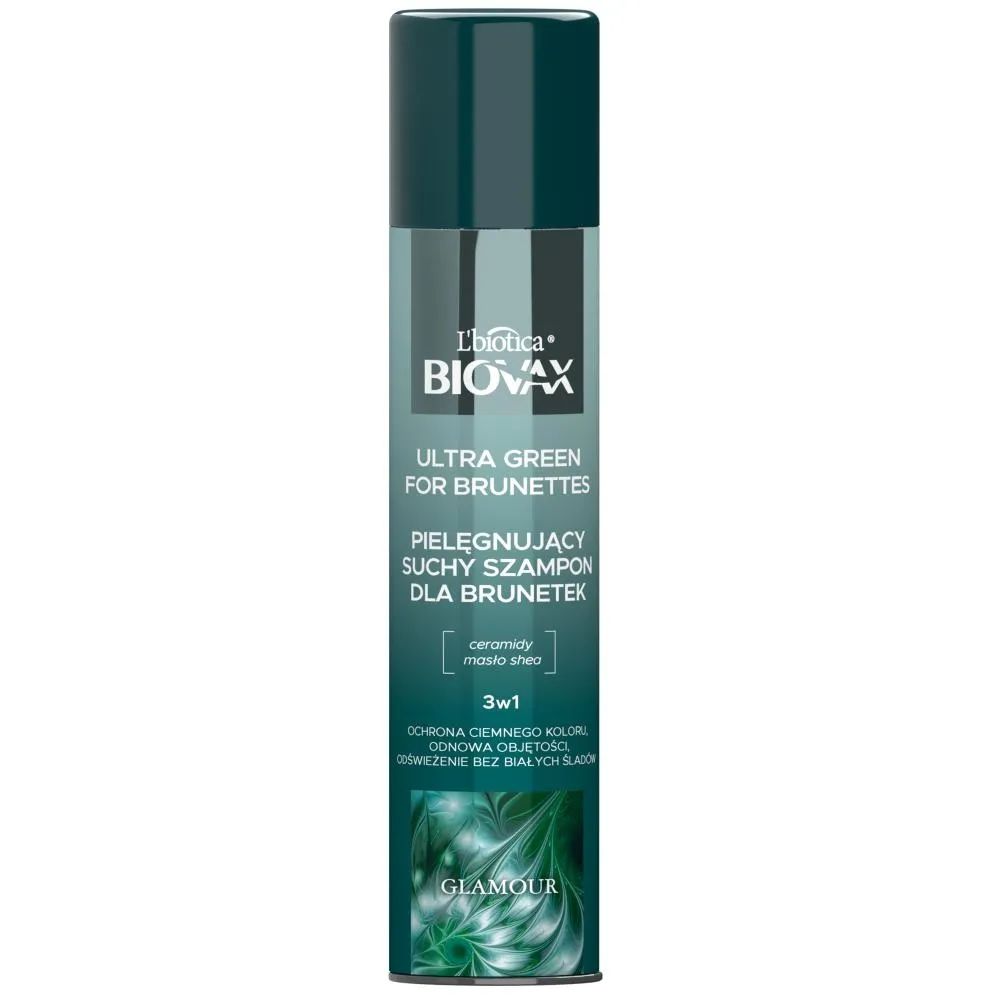 L'biotica Biovax Glamour Ultra Green for Brunettes suchy szampon 200 ml