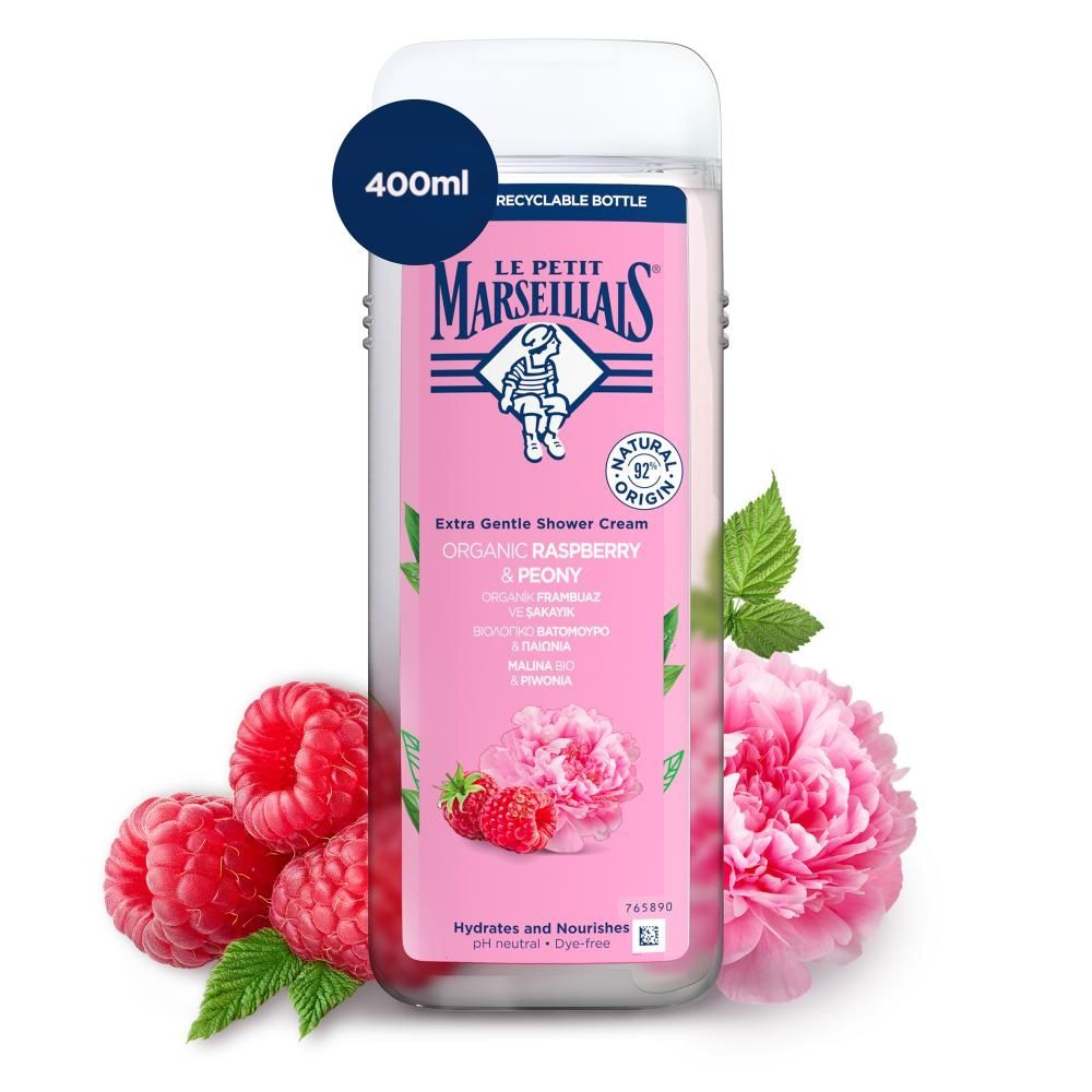 Le Petit Marseillais Kremowy żel pod prysznic malina bio & piwonia 400 ml