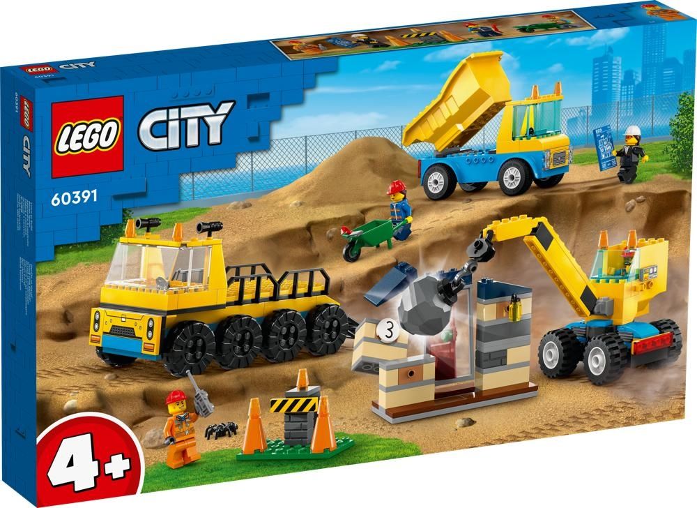 LEGO 60391 City Ciężarówki i dźwig z kulą wyburzeniową