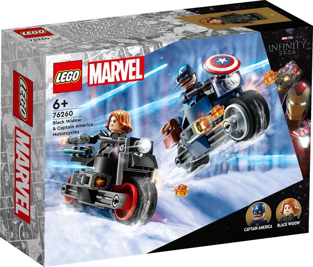 LEGO 76260 Super Heroes Marvel Motocykle Czarnej Wdowy i Kapitana Ameryki