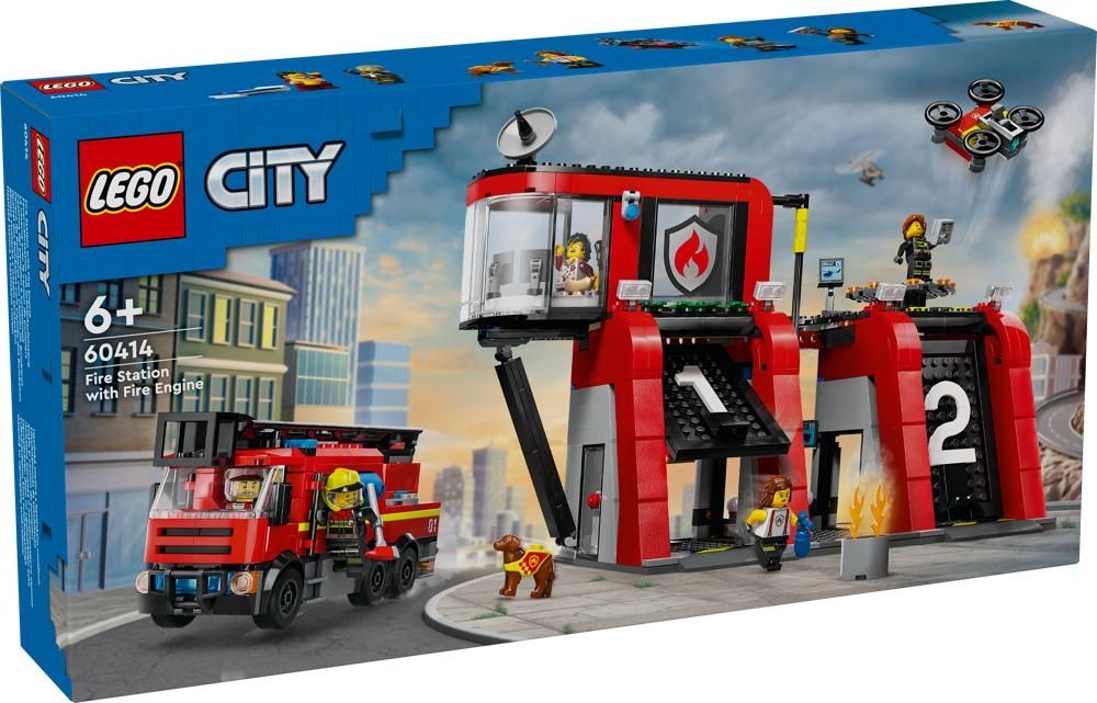 LEGO CITY 60414- Remiza strażacka z wozem strażackim