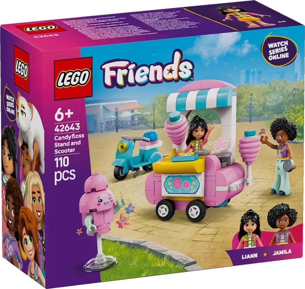 LEGO® Friends Stoisko z watą cukrową i skuter 42643