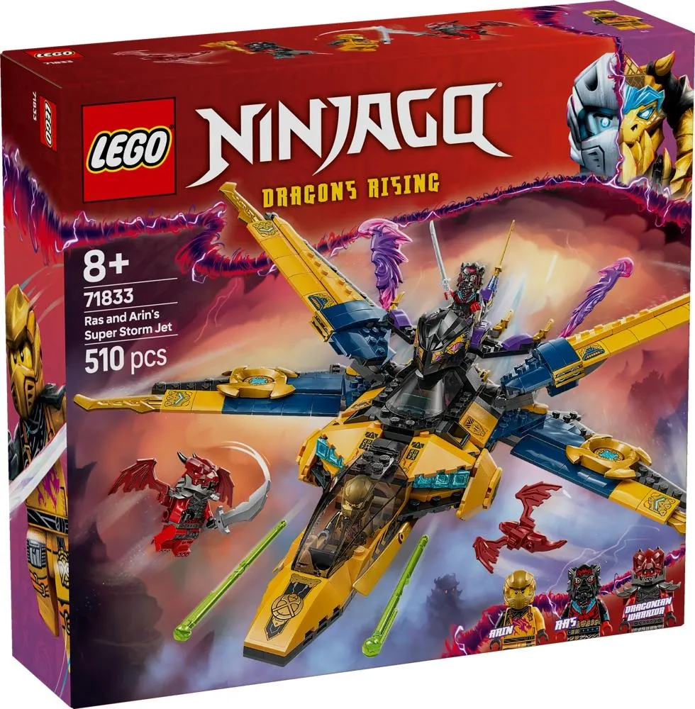 LEGO® NINJAGO® Ras i burzowy superodrzutowiec Arina 71833