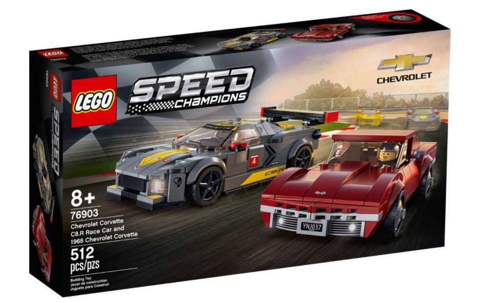 Lego Speed Champions Samochód wyścigowy Chevrolet Corvette C8.R i 1968 Chevrolet Corvette 76903