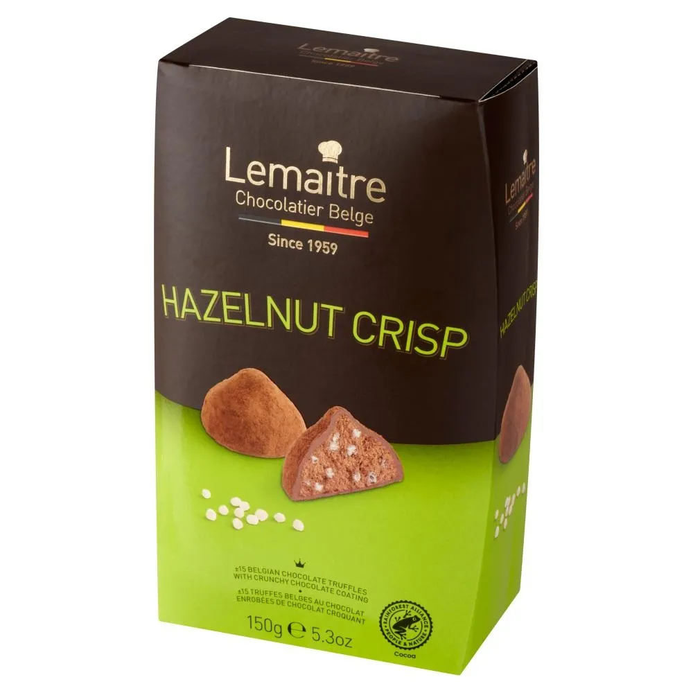 Lemaitre Hazelnut Crisp Trufle z czekolady mlecznej z nadzieniem truflowym w kakao w proszku 150 g