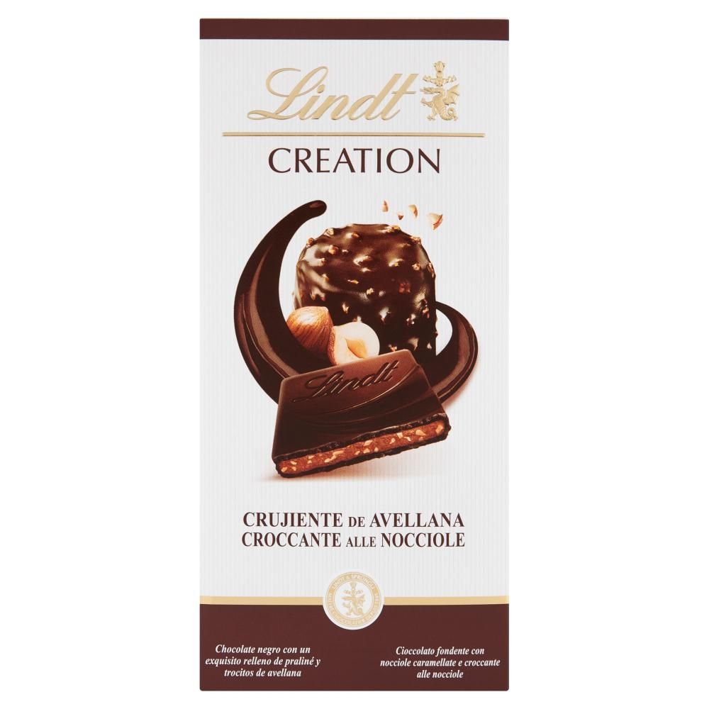 Lindt Creation Czekolada ciemna nadziewana praliną i kawałkami orzechów laskowych 150 g