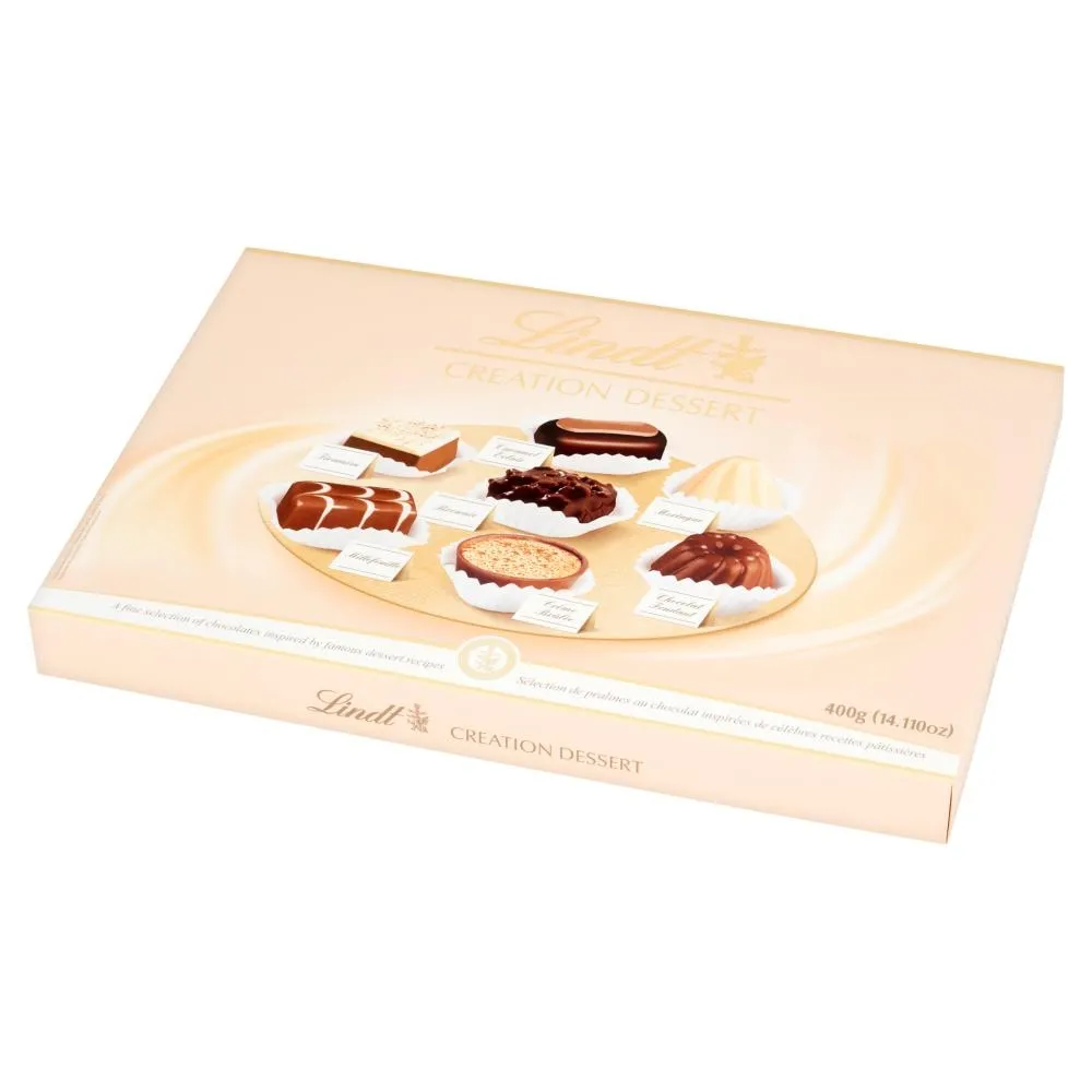 Lindt Creation Dessert Pralinki z czekolady ciemnej mlecznej i białej 400 g