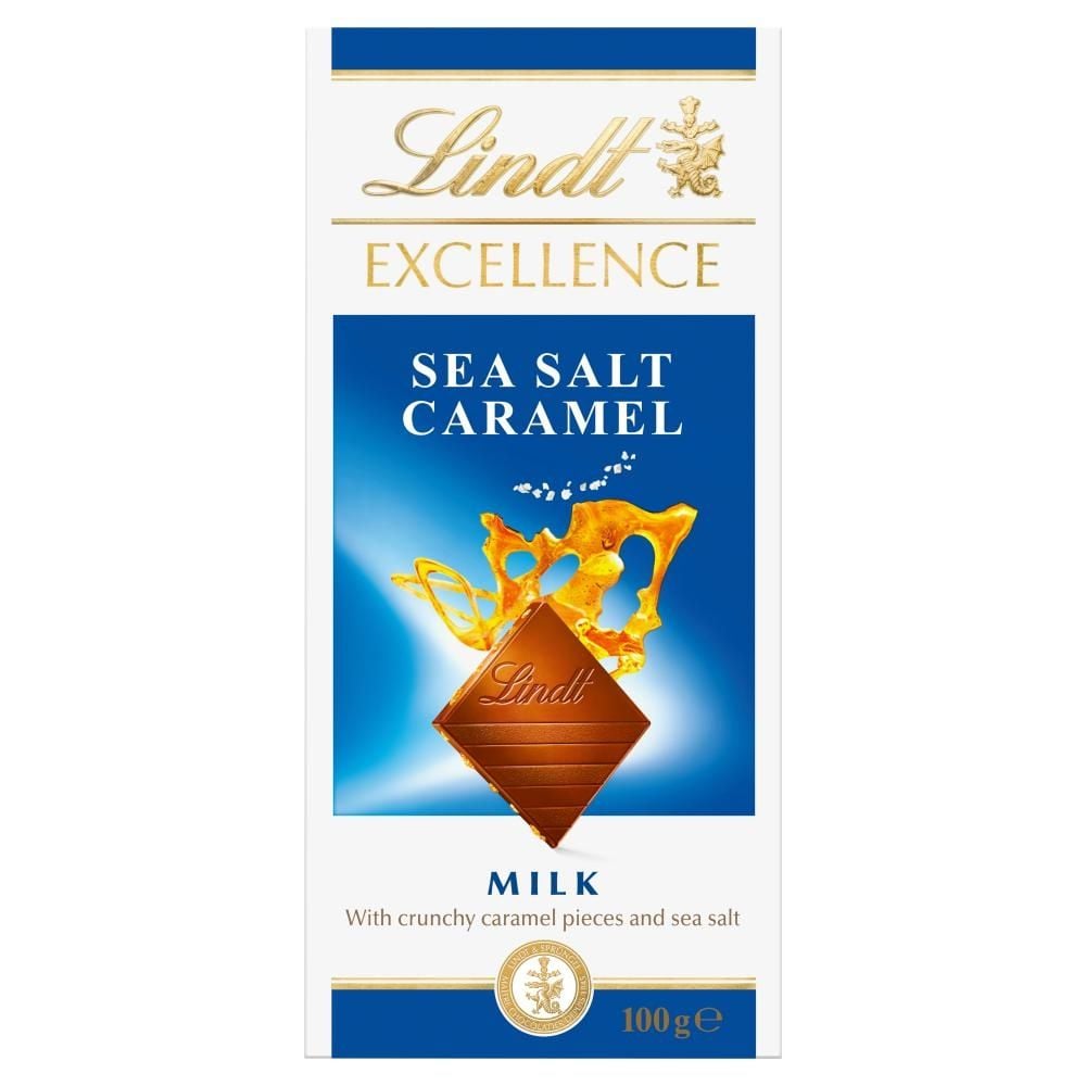 Lindt Excellence Czekolada mleczna z kawałkami karmelu i solą morską 100 g