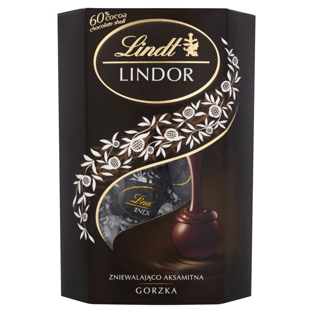 Lindt Lindor Gorzka Pralinki z czekolady gorzkiej z nadzieniem 170 g