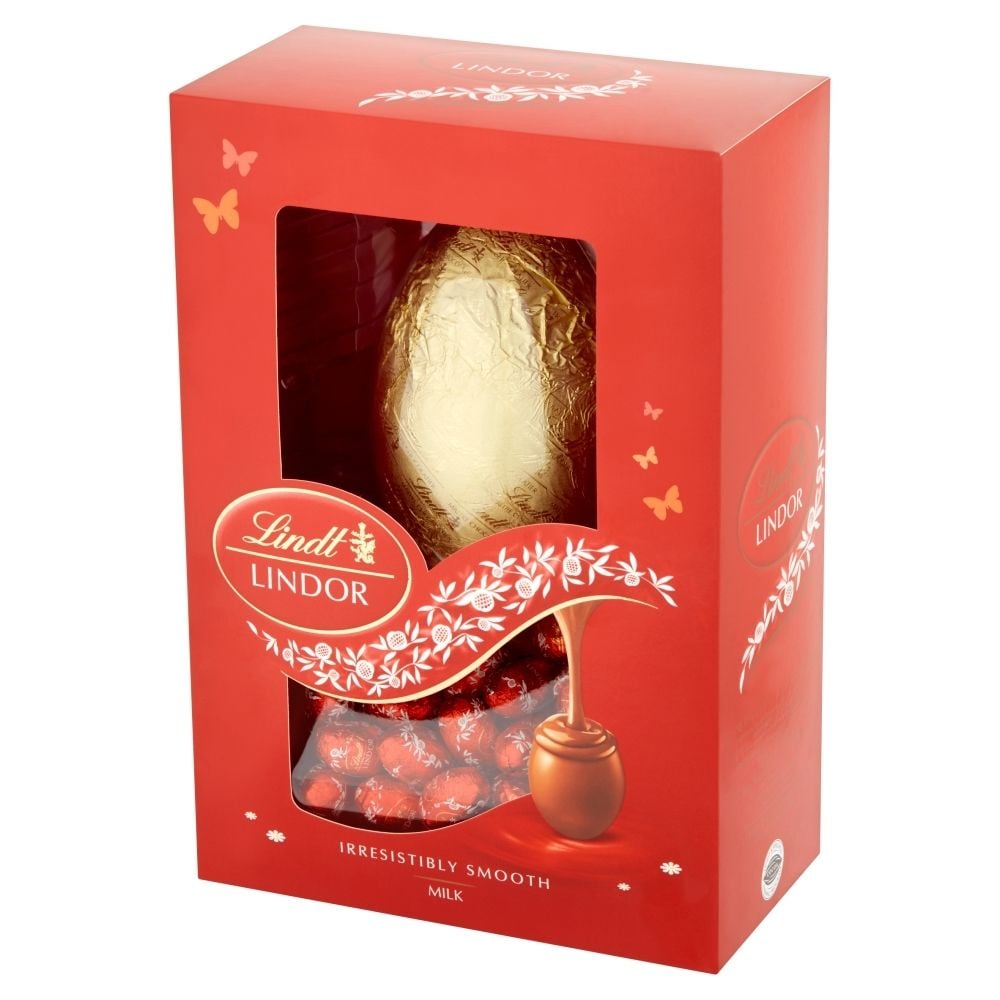 Lindt Lindor Jajo z czekolady mlecznej i jajeczka z czekolady mlecznej z nadzieniem 215 g