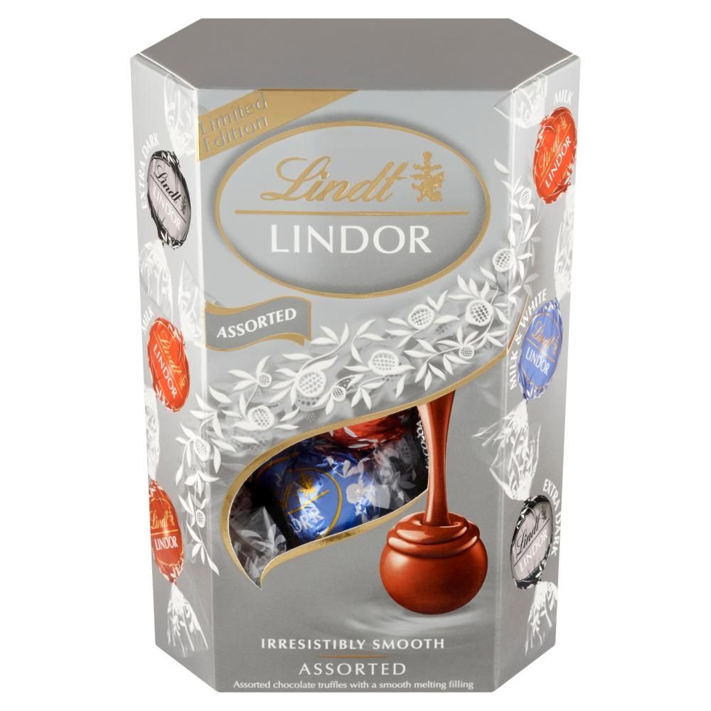 Lindt Lindor Pralinki z czekolady mlecznej i gorzkiej z nadzieniem 200 g