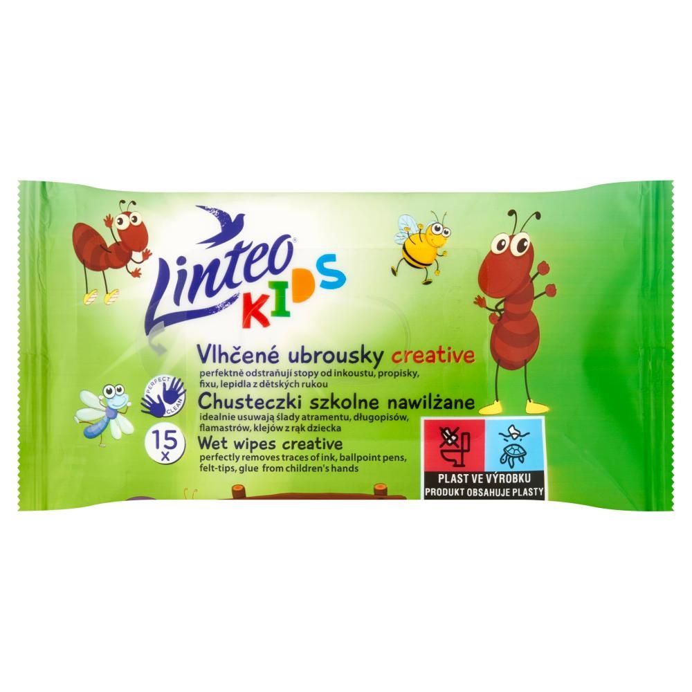 Linteo Kids Chusteczki szkolne nawilżane 15 sztuk