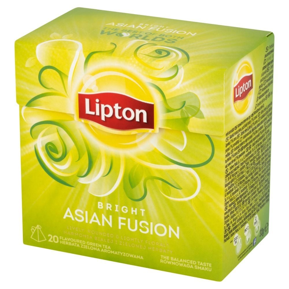 Lipton Bright Asian Fusion Herbata zielona aromatyzowana 32 g (20 torebek)