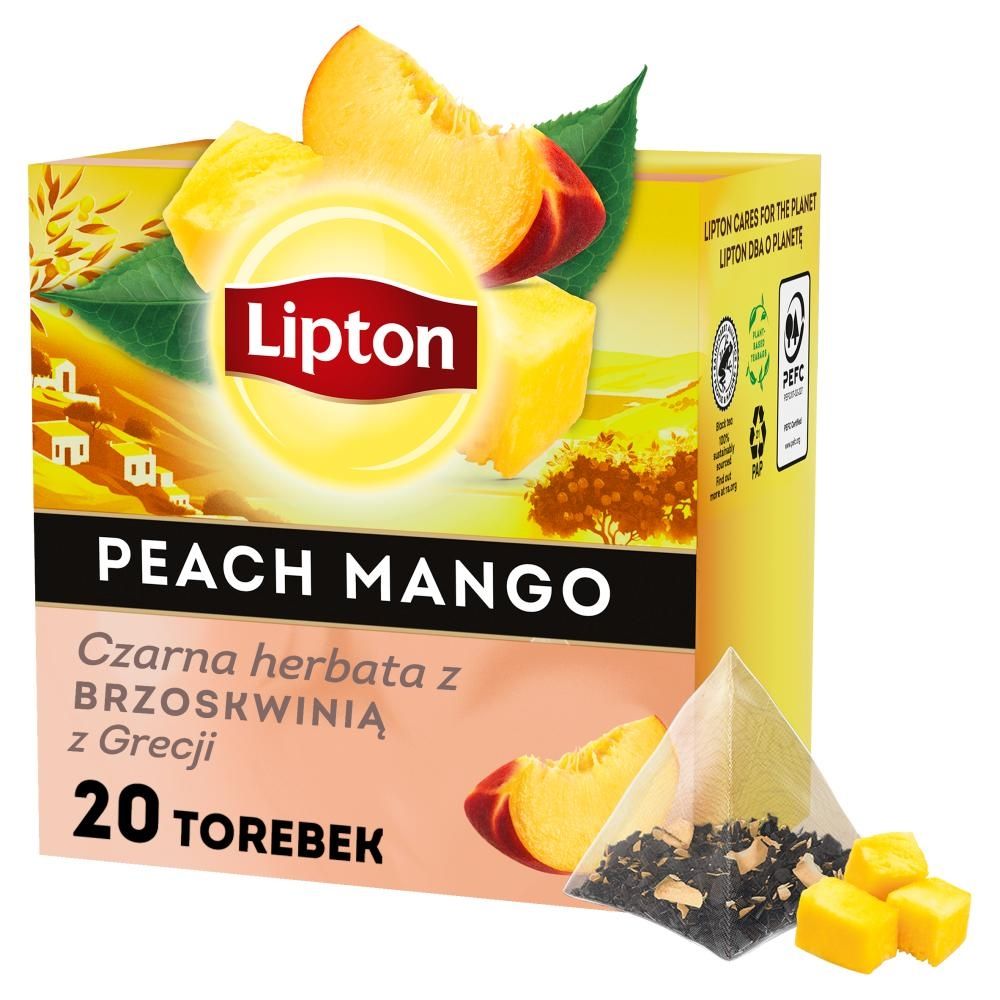 Lipton Czarna herbata z brzoskwinią z Grecji 34 g (20 torebek)