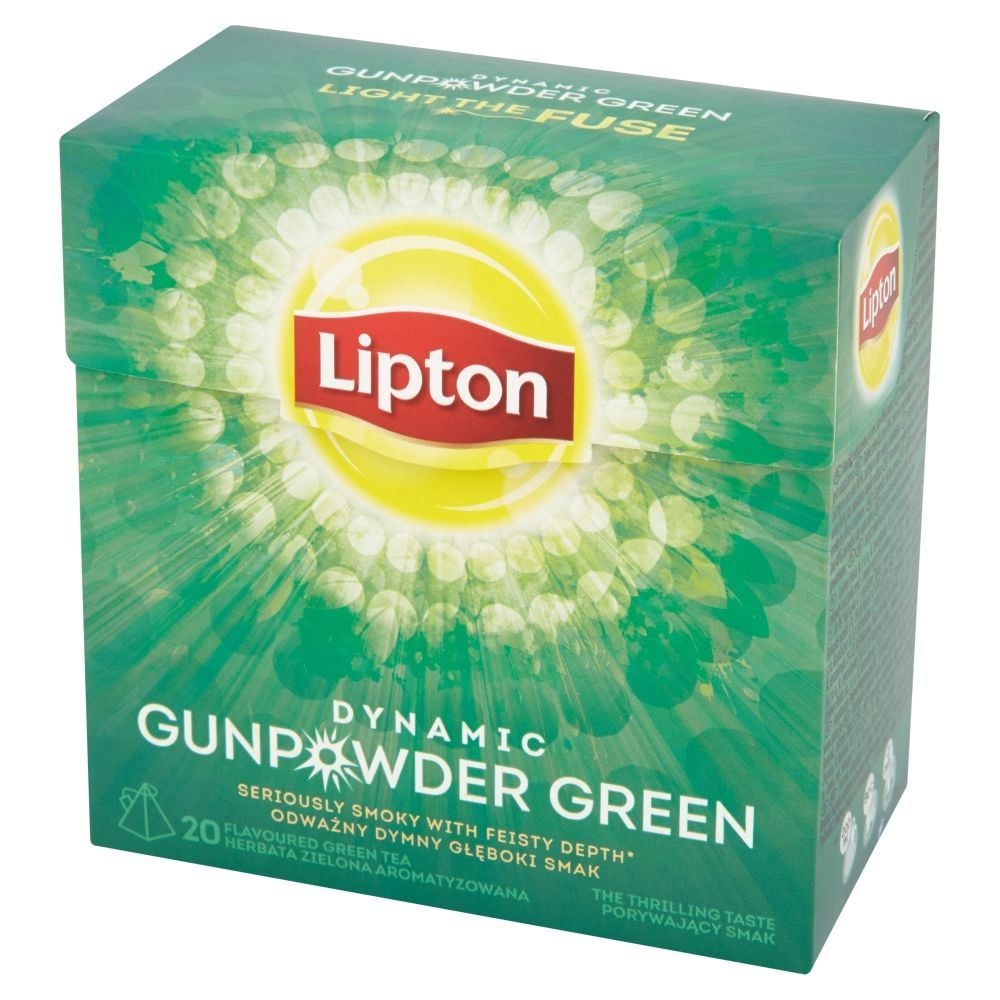 Lipton Dynamic Gunpowder Green Herbata zielona aromatyzowana 36 g (20 torebek)