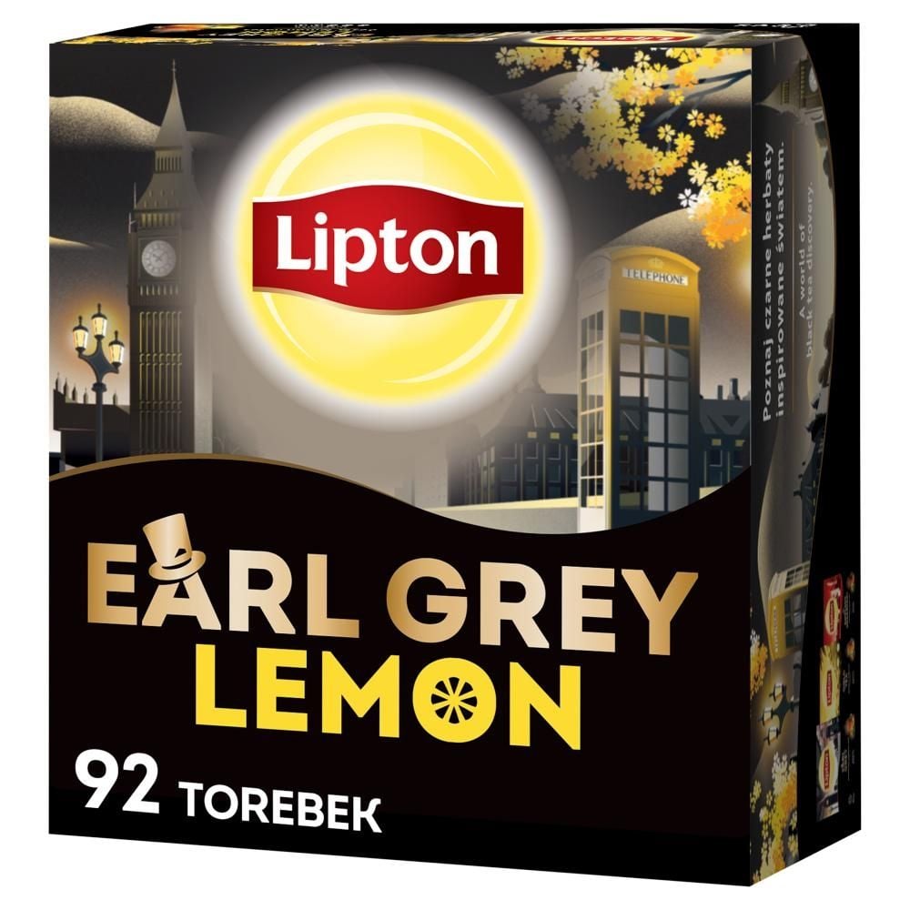 Lipton Earl Grey Lemon Herbata Czarna Aromatyzowana 184 G (92 Torebki ...