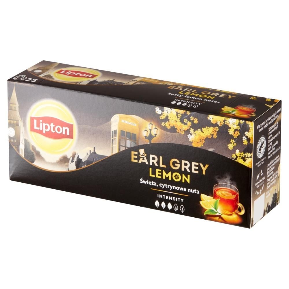 Lipton Earl Grey Lemon Herbata Czarna Aromatyzowana 50 G (25 Torebek ...