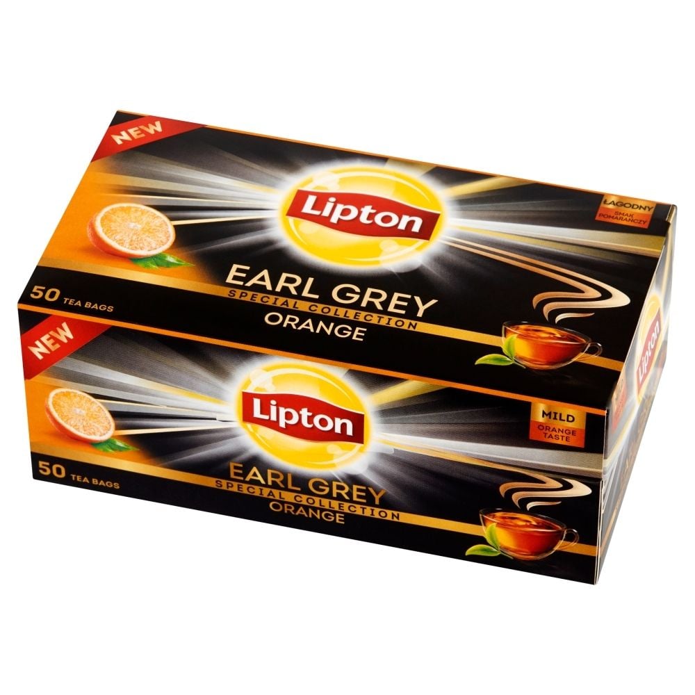 Lipton Earl Grey Orange Herbata czarna 70 g (50 torebek)