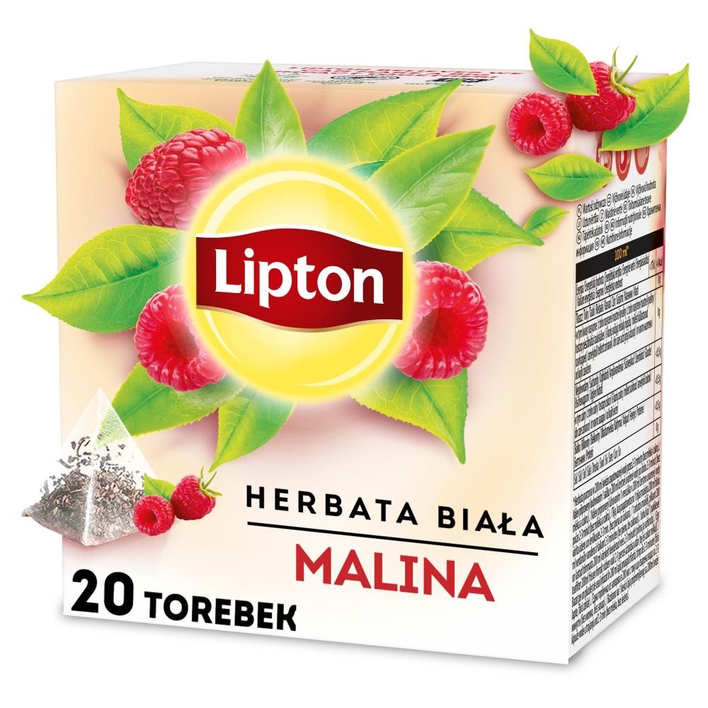 Lipton Herbata biała malina 30 g (20 torebek)