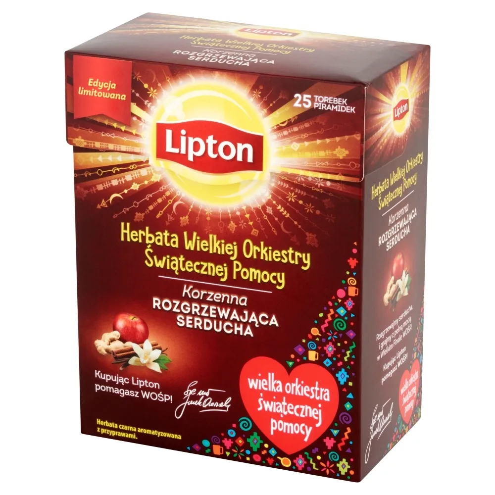 Lipton Herbata Wielkiej Orkiestry Świątecznej Pomocy Korzenna 37,5 g (25 torebek)