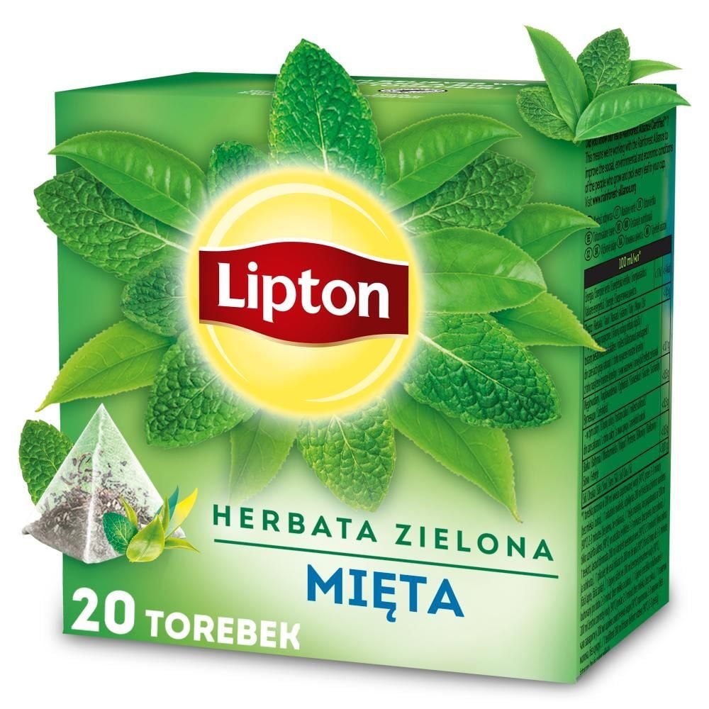 Lipton Herbata zielona mięta 32 g (20 torebek)