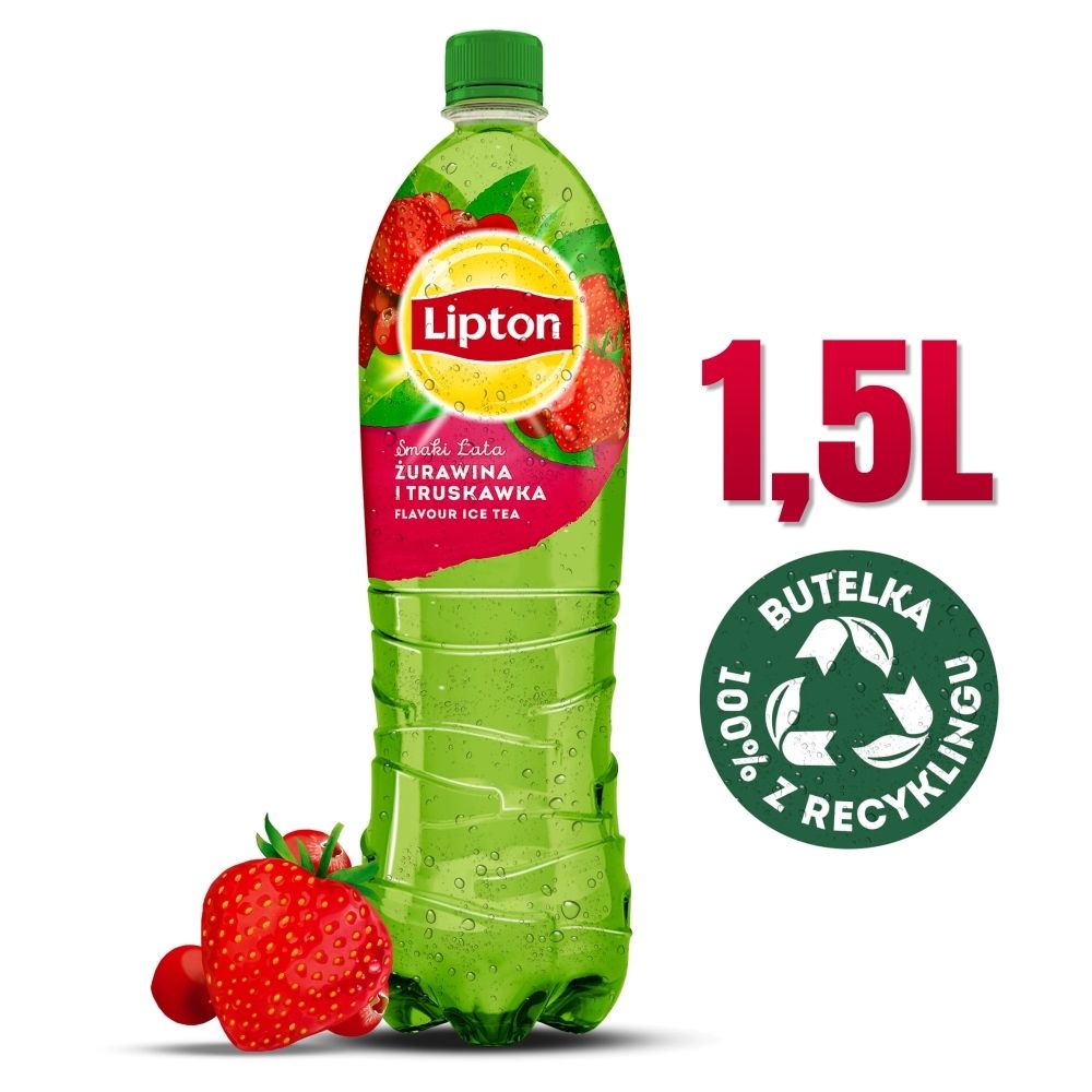 Lipton Ice Tea Smaki Lata Napój niegazowany żurawina i truskawka 1,5 l