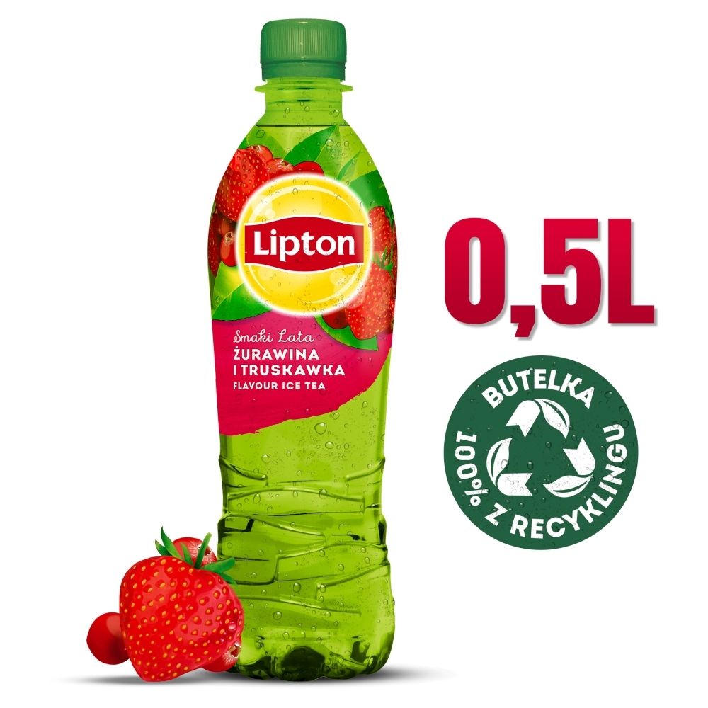 Lipton Ice Tea Smaki Lata Napój niegazowany żurawina i truskawka 500 ml