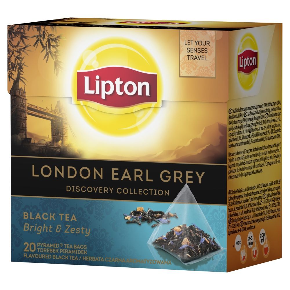 Lipton London Earl Grey Herbata czarna 36 g (20 torebek)