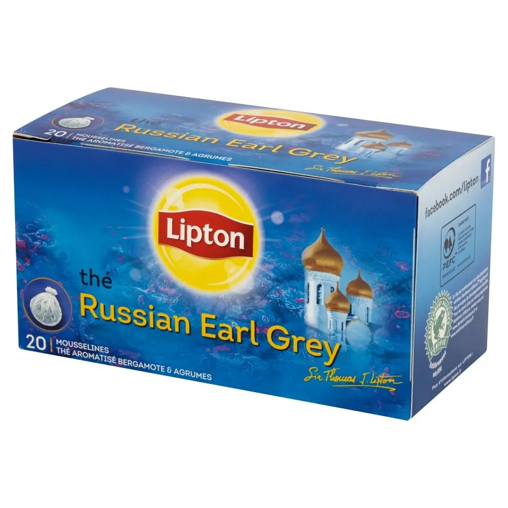 Lipton Russian Earl Grey Herbata czarna aromatyzowana 40 g (20 torebek)