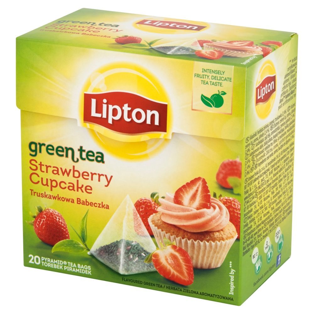 Lipton Truskawkowa Babeczka Herbata zielona aromatyzowana 28 g (20 torebek)