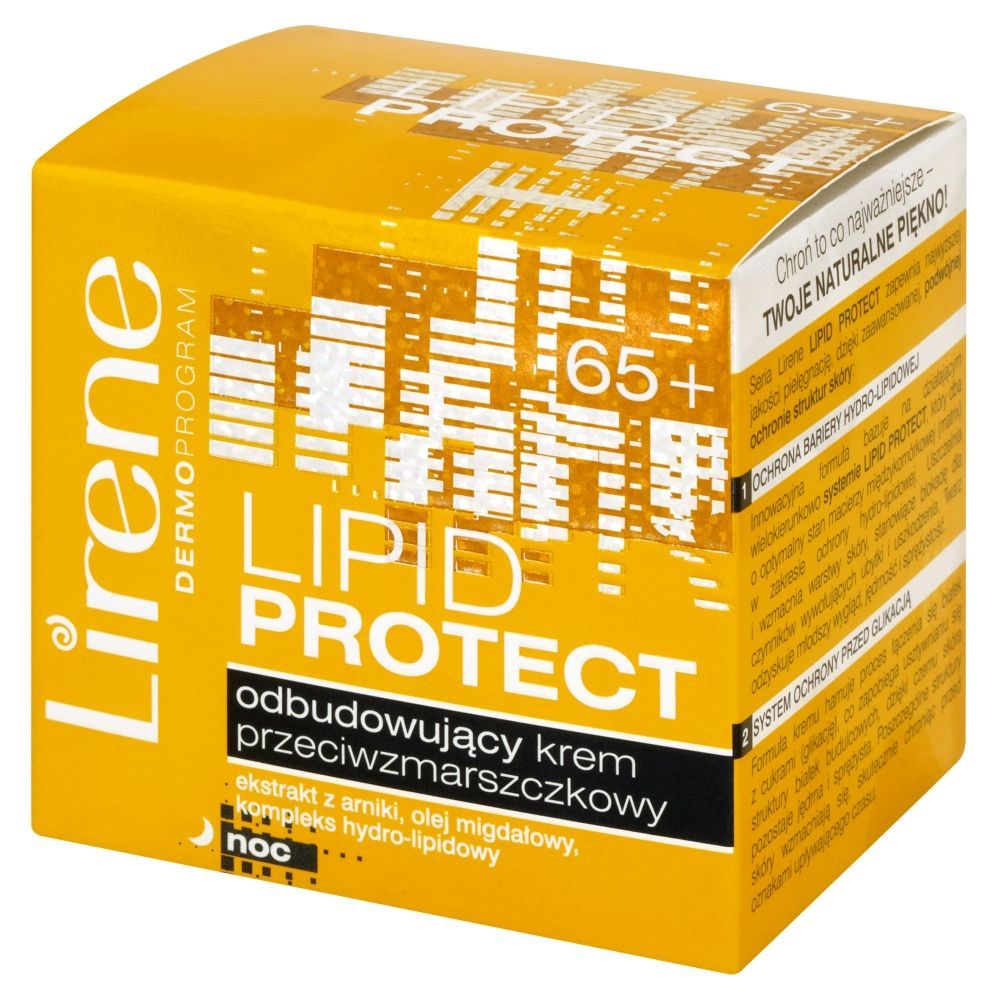 Lirene Dermoprogram 65+ Lipid Protect Odbudowujący krem przeciwzmarszczkowy na noc 50 ml