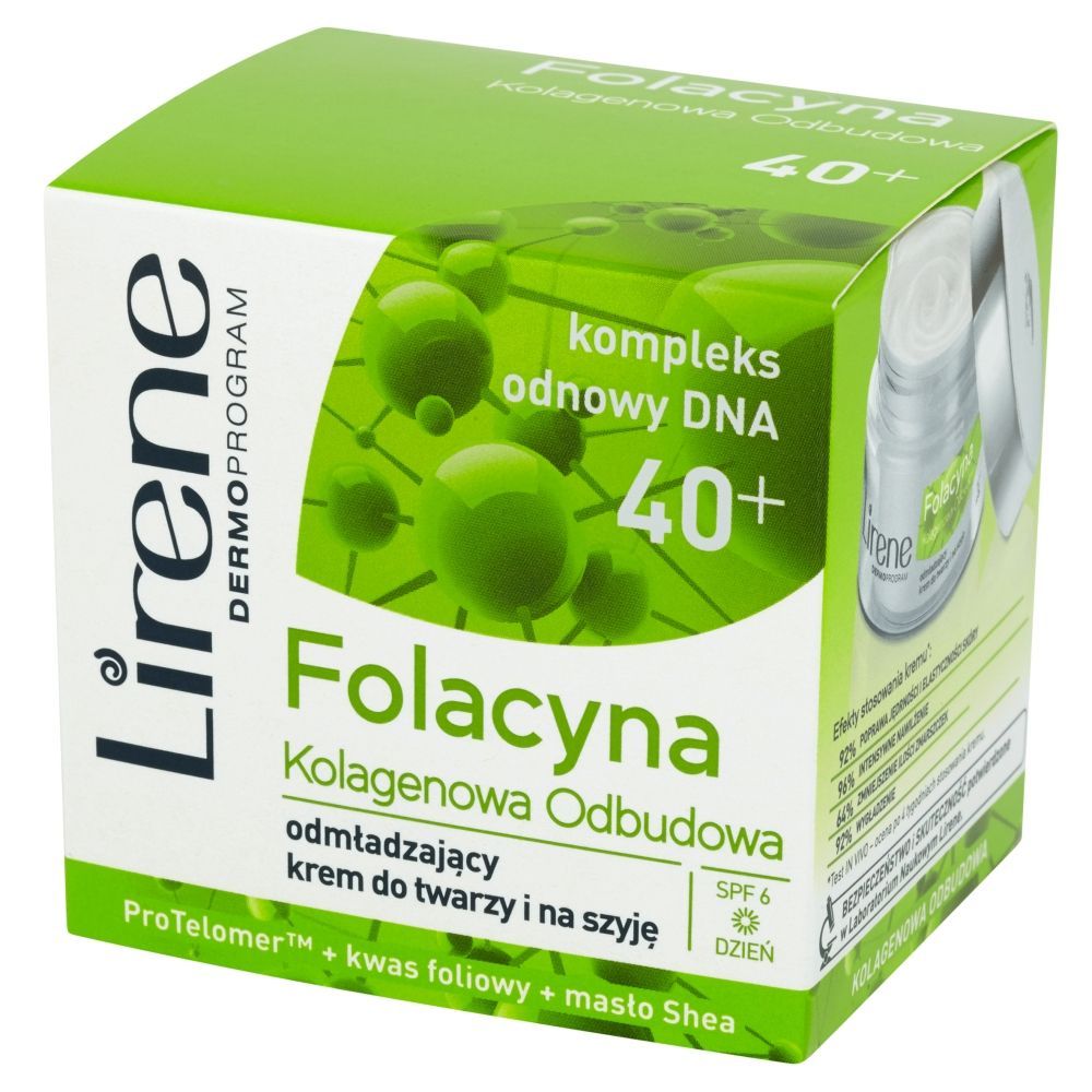 Lirene Folacyna 40+ Kolagenowa Odbudowa Odmładzający krem do twarzy i na szyję 50 ml