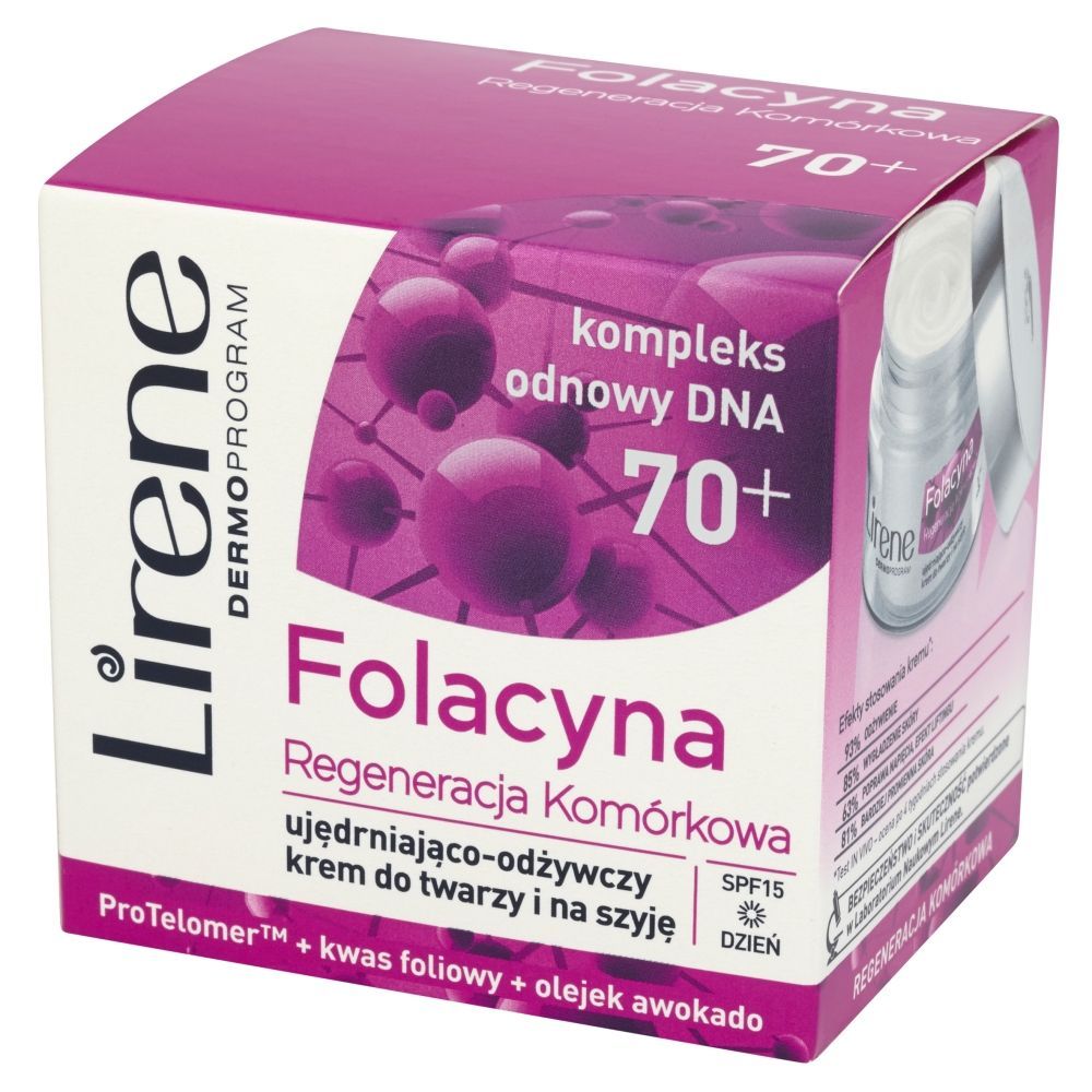 Lirene Folacyna 70+ Regeneracja Komórkowa Ujędrniająco-odżywczy krem do twarzy i na szyję 50 ml