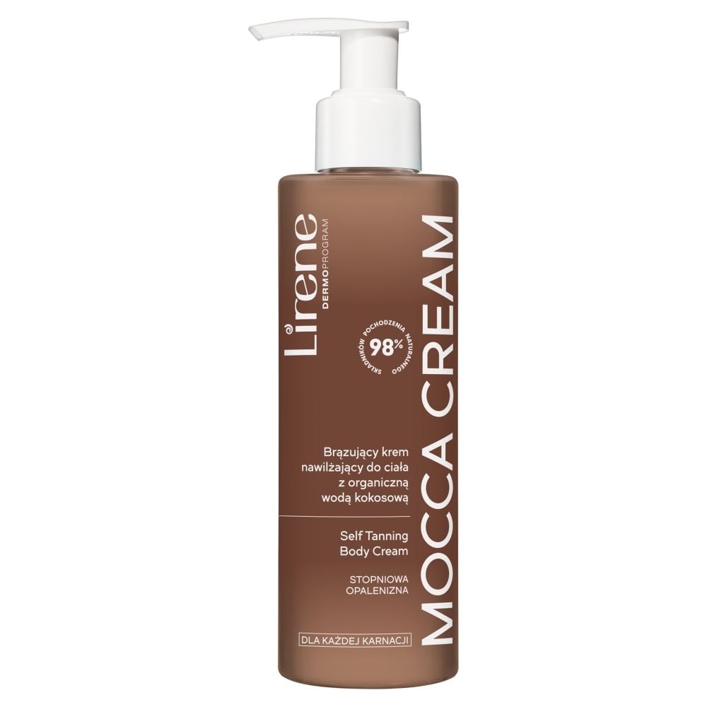 Lirene Mocca Cream Brązujacy krem nawilżający do ciała z organiczną wodą kokosową 190 ml