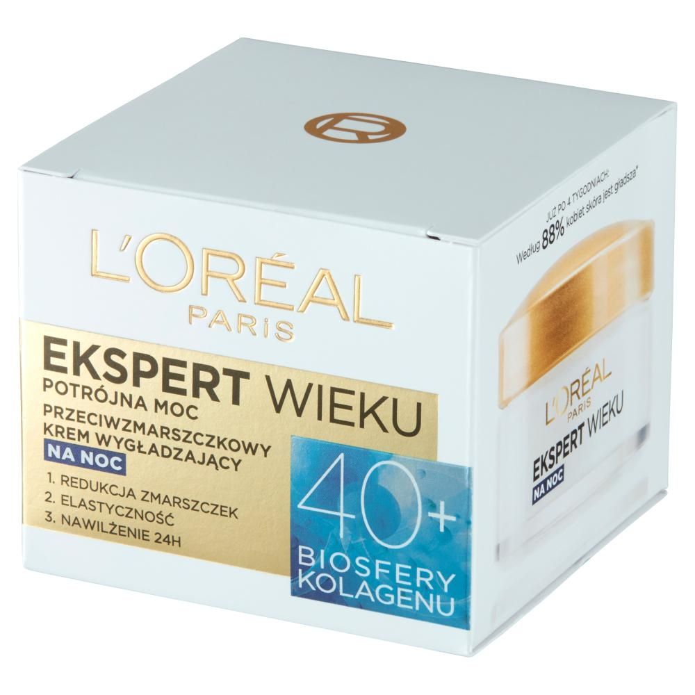 L'Oreal Paris Ekspert Wieku 40+ Przeciwzmarszczkowy krem wygładzający na noc 50 ml