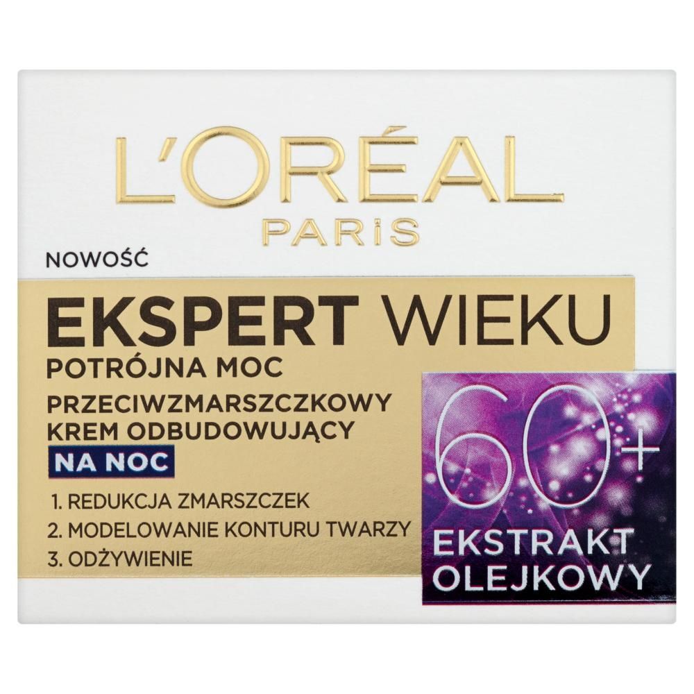 L'Oreal Paris Ekspert Wieku 60+ Przeciwzmarszczkowy krem odbudowujący na noc 50 ml